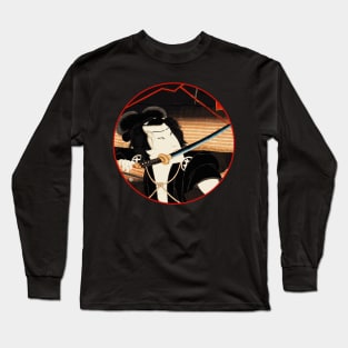 Kabuki Samurai Warrior With Sword Between Teeth #6 Long Sleeve T-Shirt